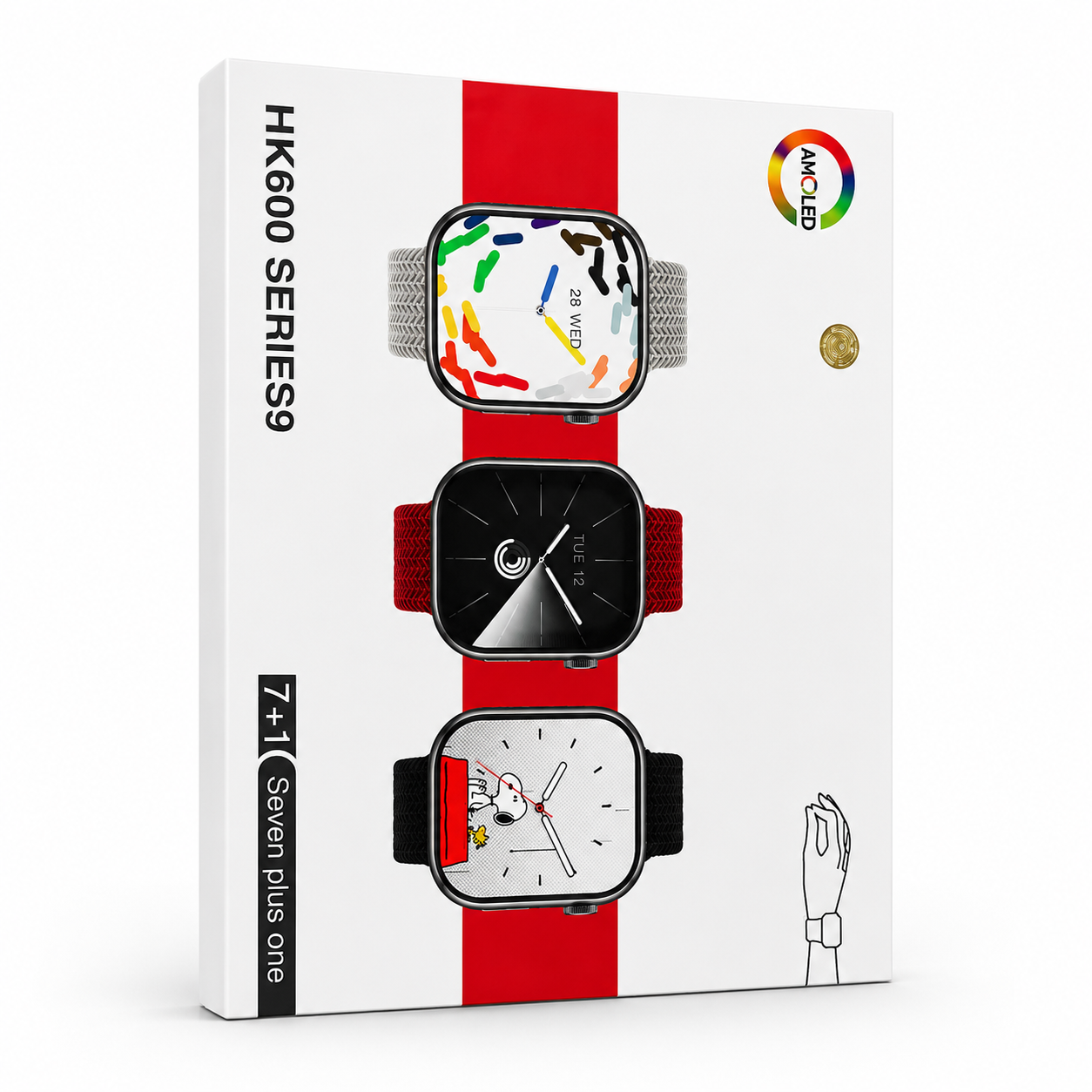 HK600 Series 9 AMOLED Smartwatch 7-in-1 Premium Strap Bundle