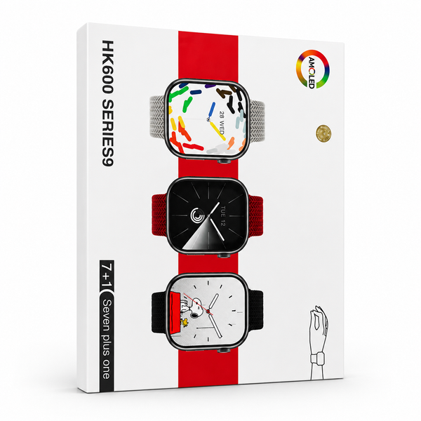 HK600 Series 9 AMOLED Smartwatch 7-in-1 Premium Strap Bundle