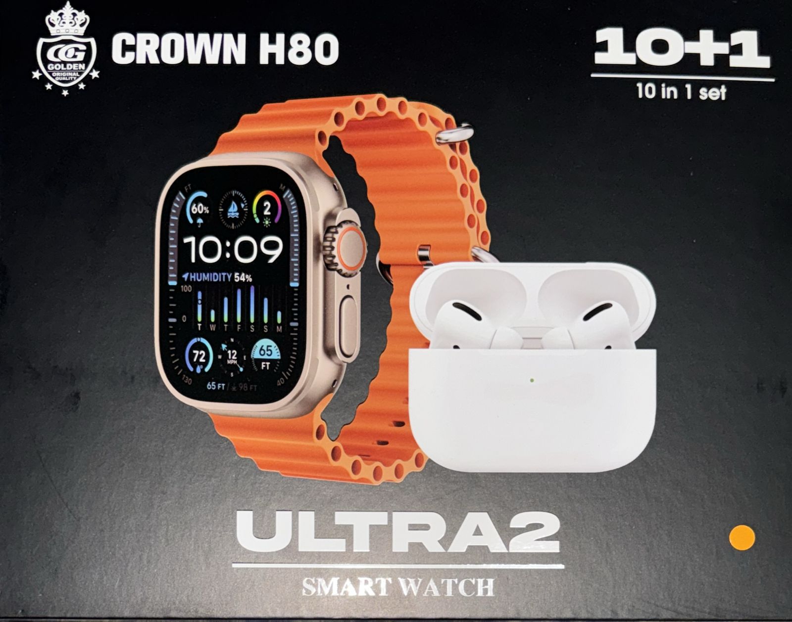 CROWN H80 10+1 Smartwatch with Earbuds