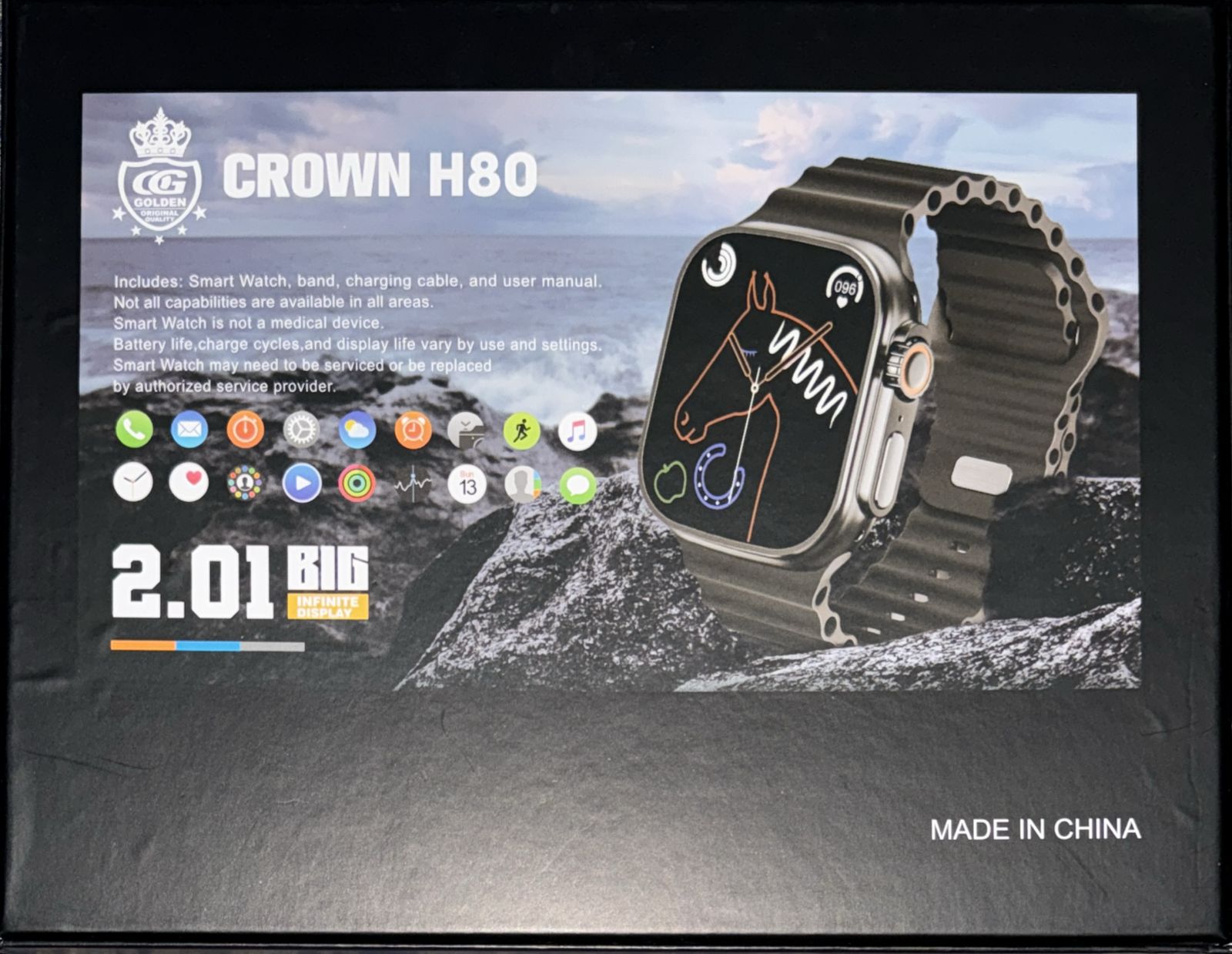 CROWN H80 10+1 Smartwatch with Earbuds