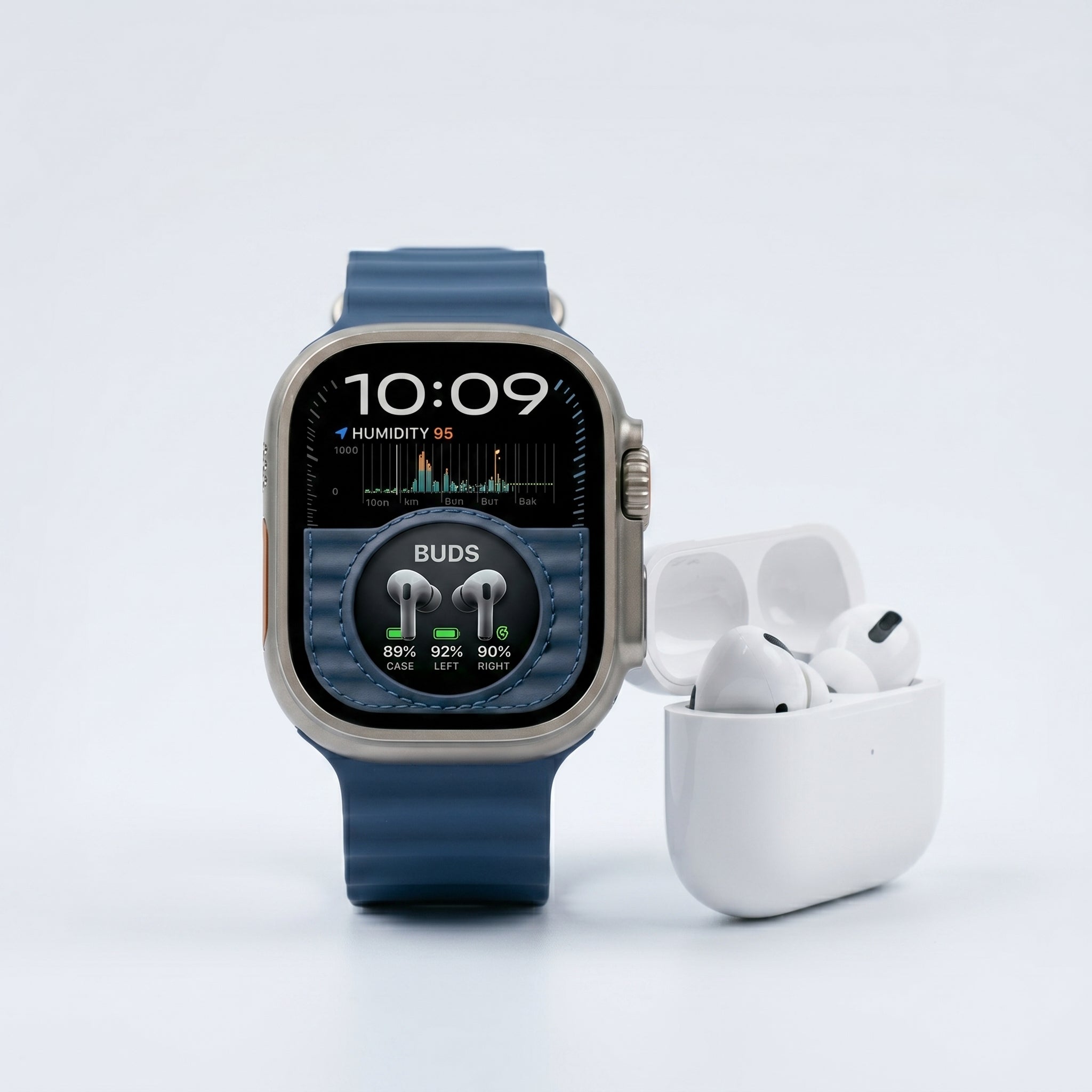 Crown S600 Series 10 - 8-in-1 Premium Smartwatch & Wireless Earbuds Bundle